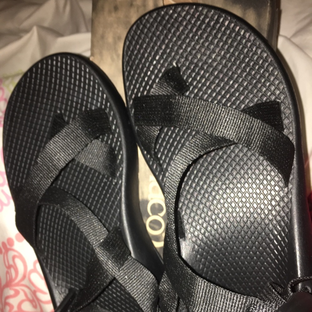 Brand New; black chaco’s.